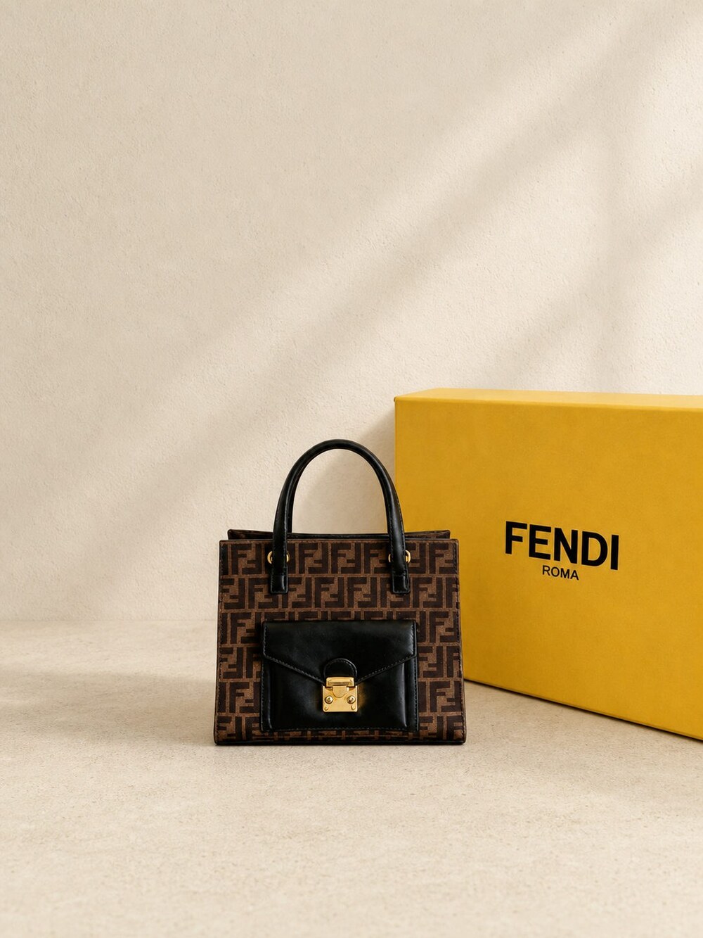 Fendi Vintage Zucca Canvas Flip Lock Tote Bag - Picture 4 of 6